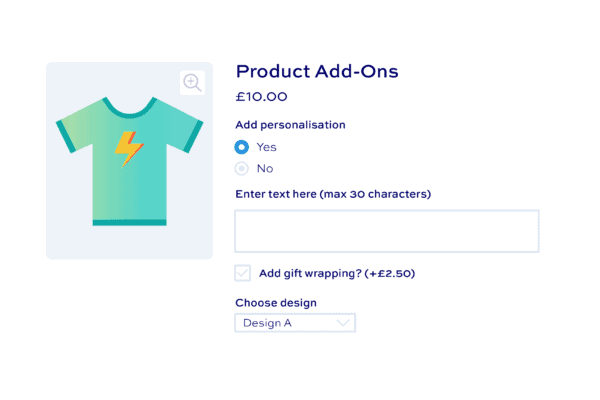 עיצוב מותאם אישית עם WooCommerce Product Add-ons Ultimate